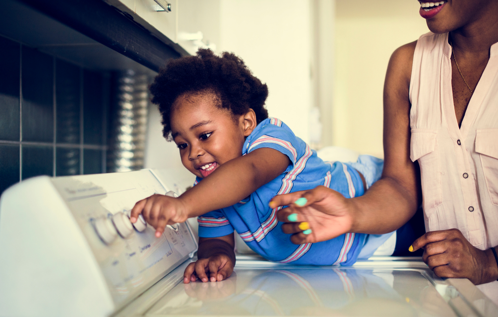 child doing chores