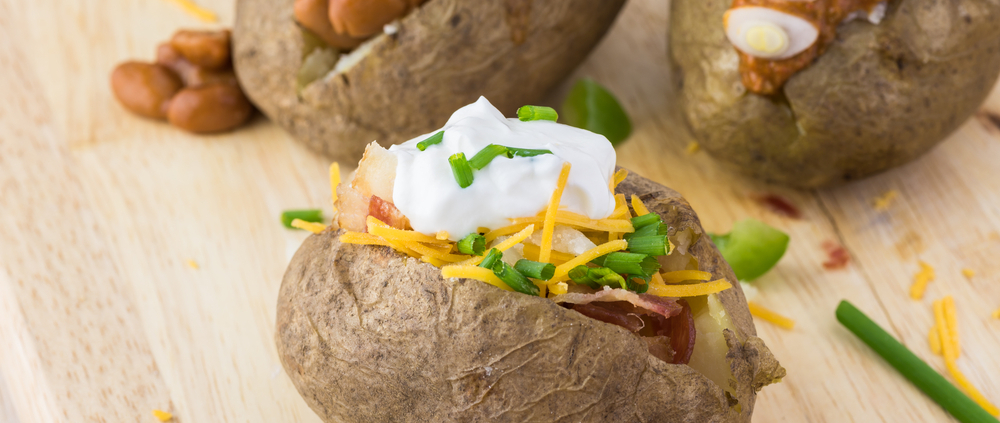 Baked potatoes in their jackets